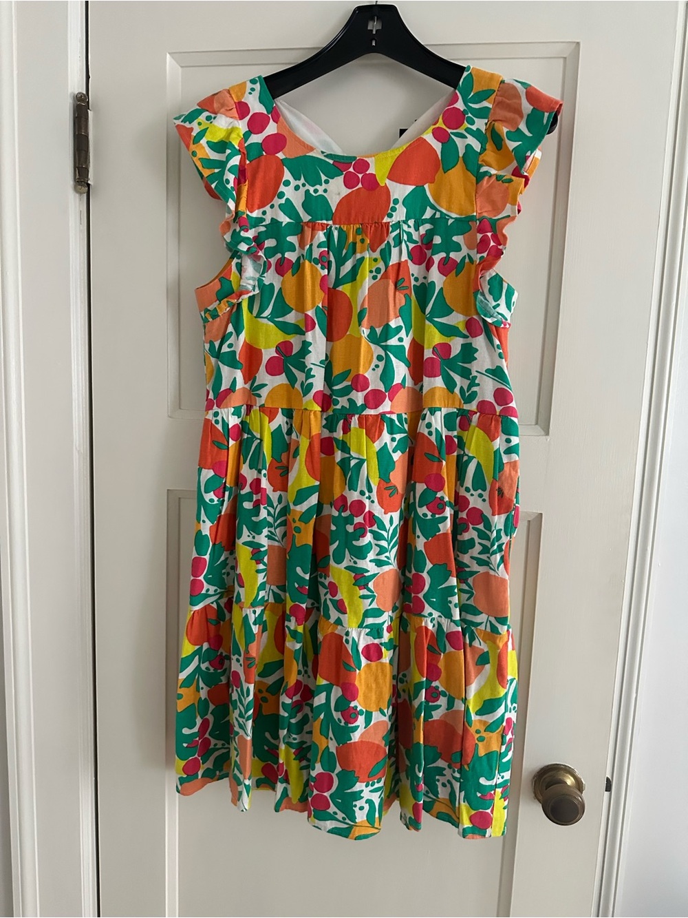 J. Crew Multicolor Floral Tiered Mini Dress with Ruffle Sleeves